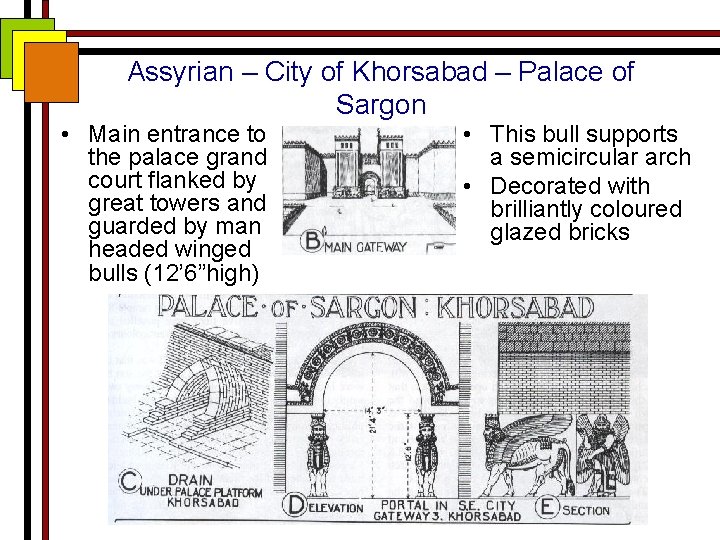 Assyrian – City of Khorsabad – Palace of Sargon • Main entrance to the