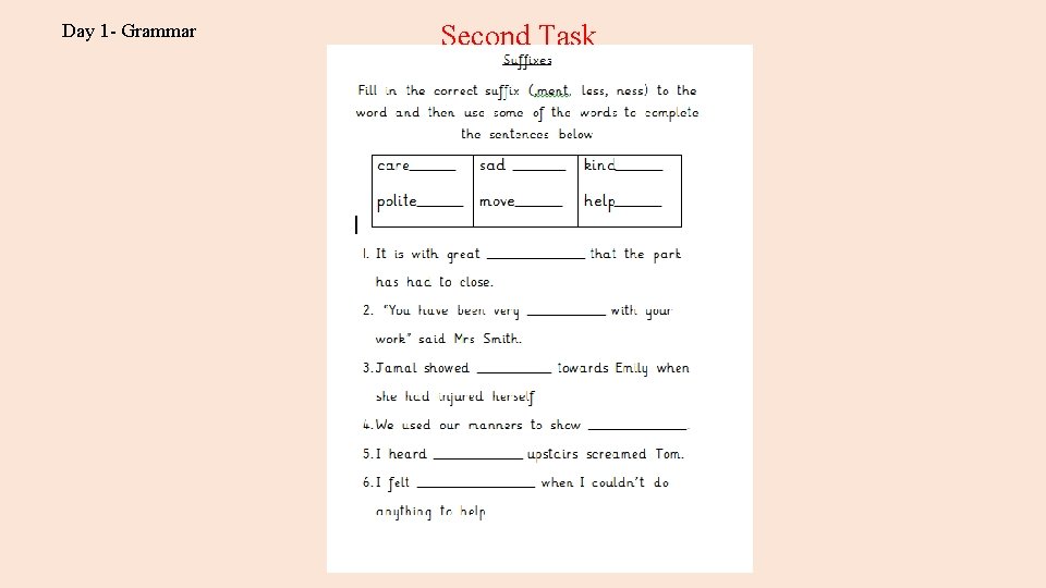 Day 1 - Grammar Second Task 