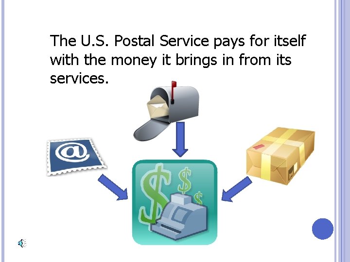 The U. S. Postal Service pays for itself with the money it brings in