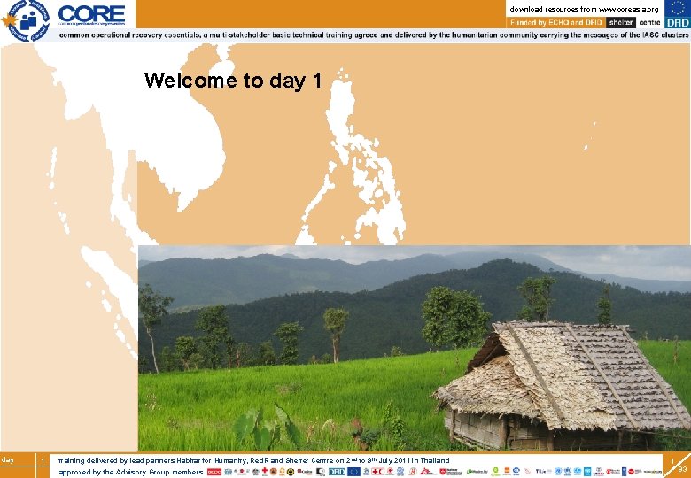 Training of trainers break download resources from www. coreasia. org Welcome to day 1