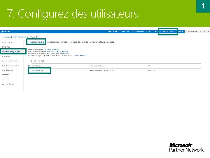 7. Configurez des utilisateurs 