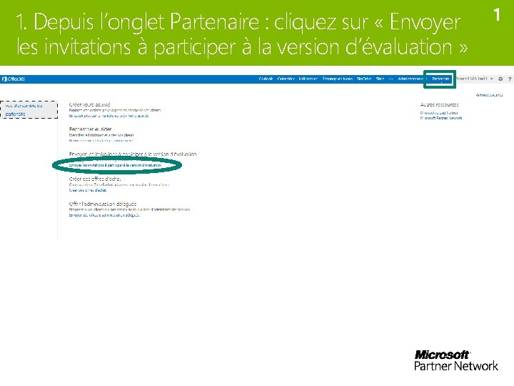 1. Depuis l’onglet Partenaire : cliquez sur « Envoyer les invitations à participer à