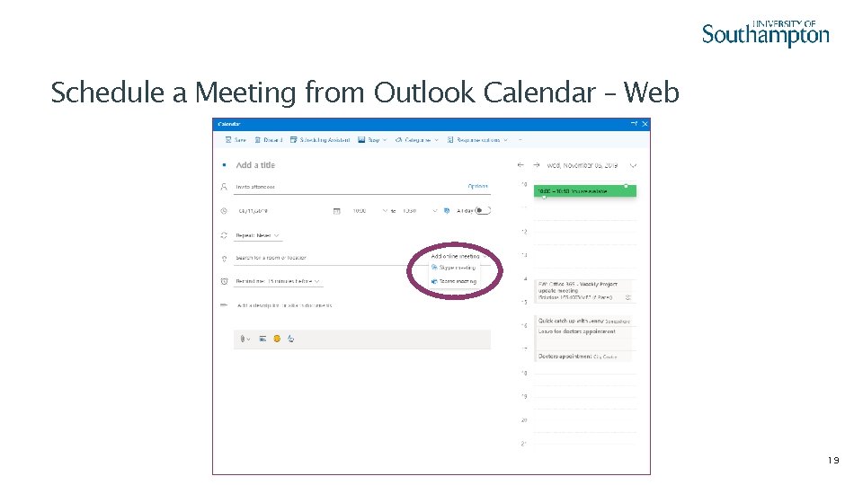 Schedule a Meeting from Outlook Calendar – Web 19 