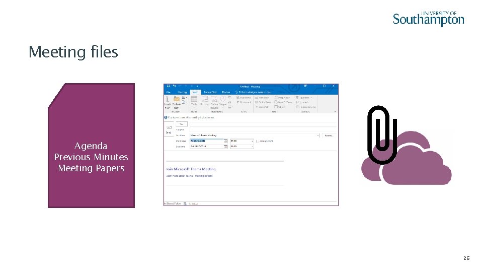 Meeting files Agenda Previous Minutes Meeting Papers 26 