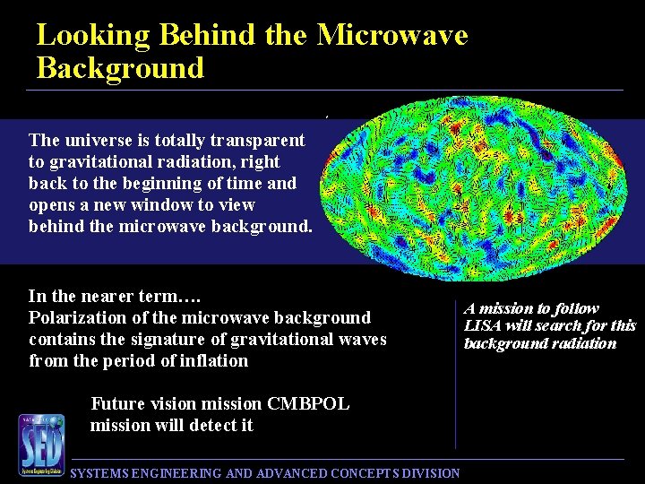 Looking Behind the Microwave Background The universe is totally transparent to gravitational radiation, right