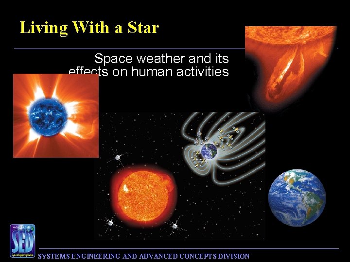 Living With a Star Space weather and its effects on human activities SYSTEMS ENGINEERING