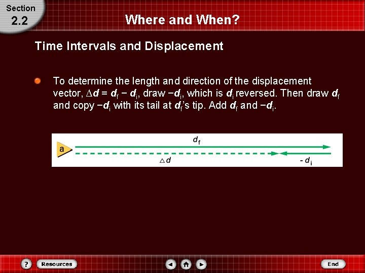 Section 2. 2 Where and When? Time Intervals and Displacement To determine the length