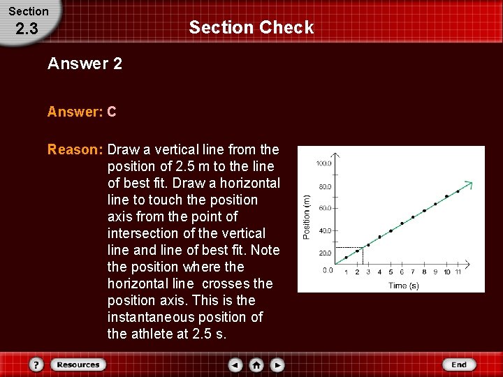 Section 2. 3 Section Check Answer 2 Answer: C Reason: Draw a vertical line