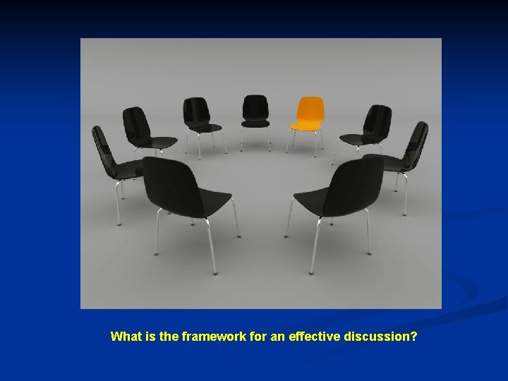 What is the framework for an effective discussion? 