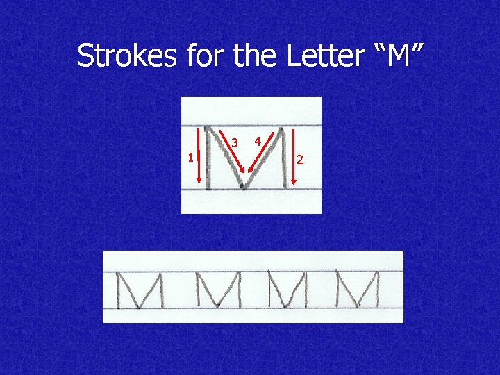 Strokes for the Letter “M” 1 3 4 2 