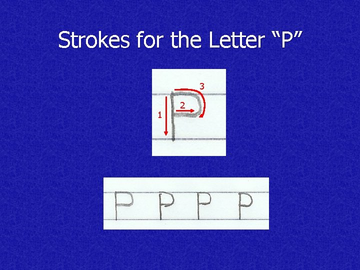 Strokes for the Letter “P” 3 1 2 
