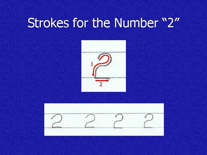 Strokes for the Number “ 2” 1 2 