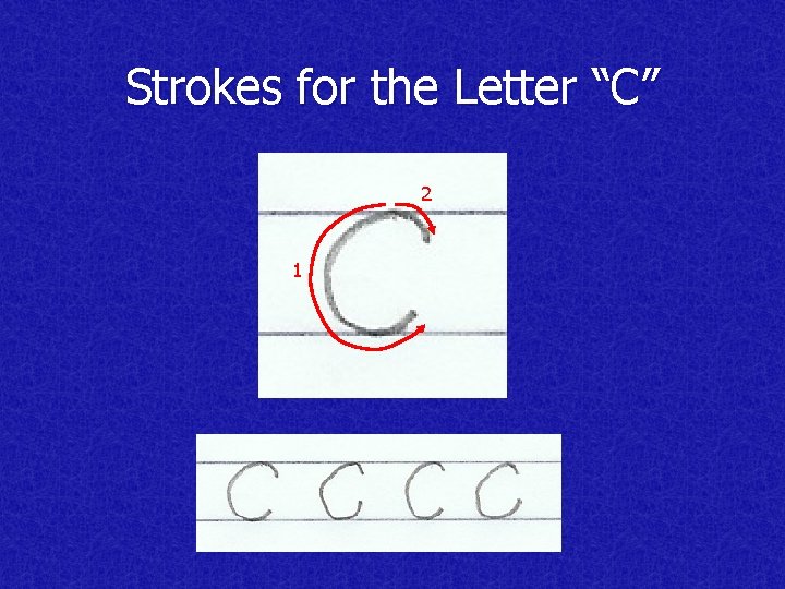 Strokes for the Letter “C” 2 1 