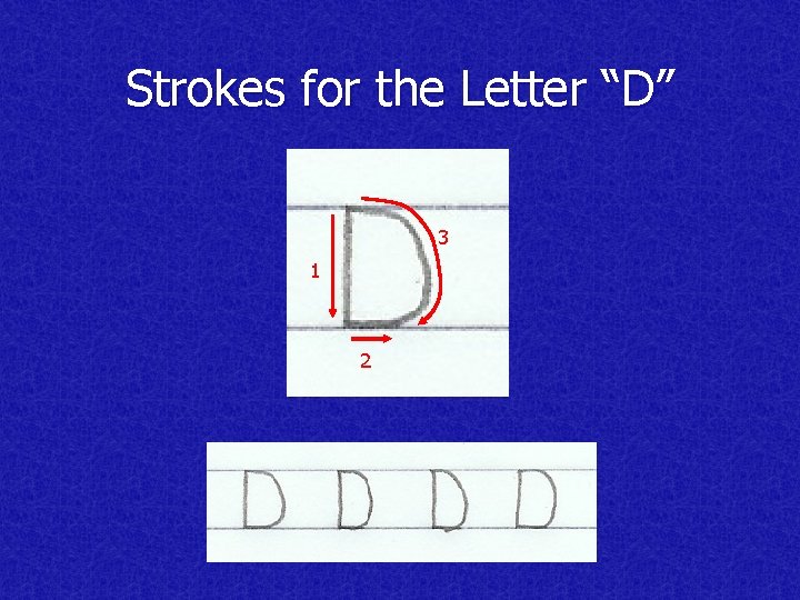 Strokes for the Letter “D” 3 1 2 