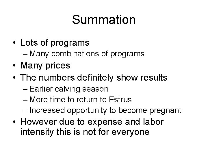 Summation • Lots of programs – Many combinations of programs • Many prices •