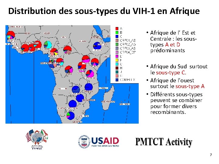 Distribution des sous-types du VIH-1 en Afrique • Afrique de l’ Est et Centrale