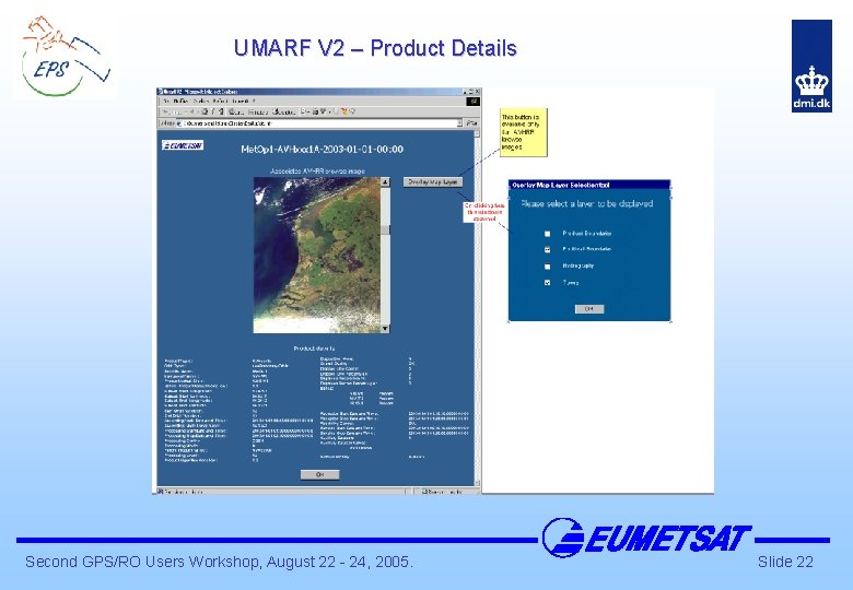 UMARF V 2 – Product Details Second GPS/RO Users Workshop, August 22 - 24,