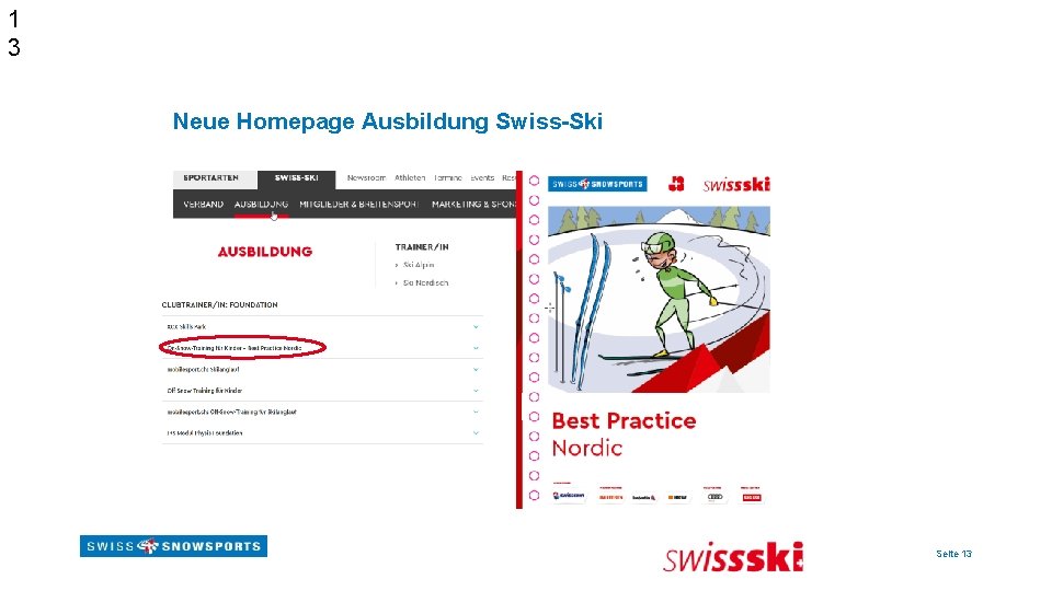 1 3 Neue Homepage Ausbildung Swiss-Ski Seite 13 