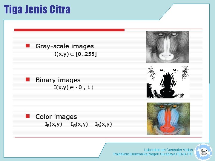 Tiga Jenis Citra Laboratorium Computer Vision Politeknik Elektronika Negeri Surabaya PENS-ITS 