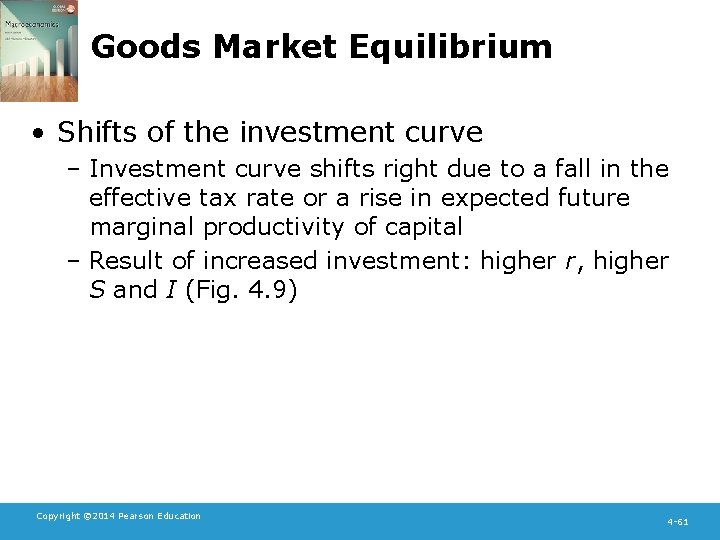 Goods Market Equilibrium • Shifts of the investment curve – Investment curve shifts right