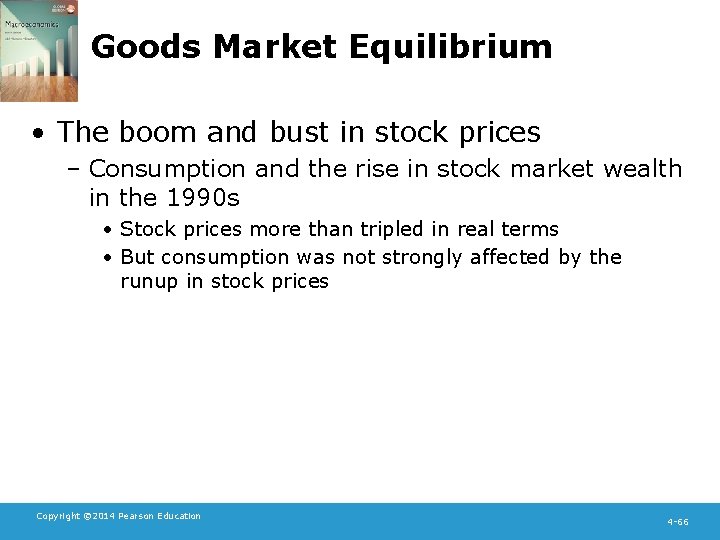 Goods Market Equilibrium • The boom and bust in stock prices – Consumption and