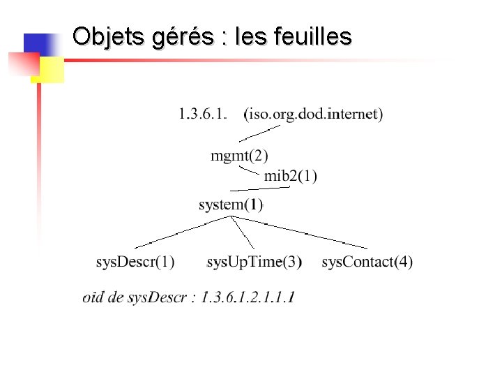 Objets gérés : les feuilles 