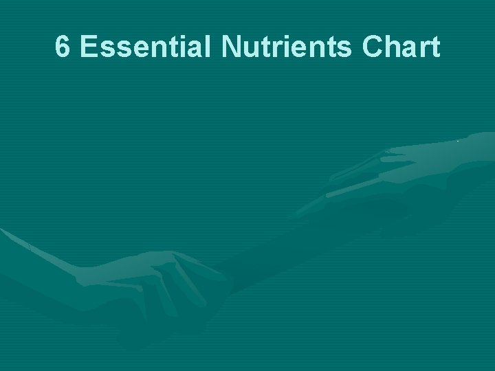 6 Essential Nutrients Chart 