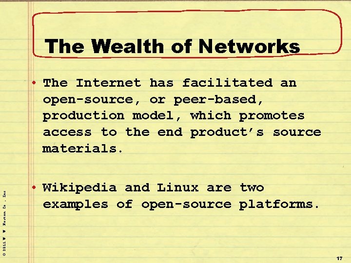 The Wealth of Networks © 2011 W. W. Norton Co. , Inc. • The