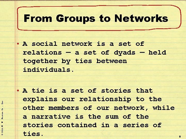 From Groups to Networks © 2011 W. W. Norton Co. , Inc. • A