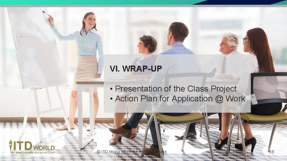 VI. WRAP-UP • Presentation of the Class Project • Action Plan for Application @