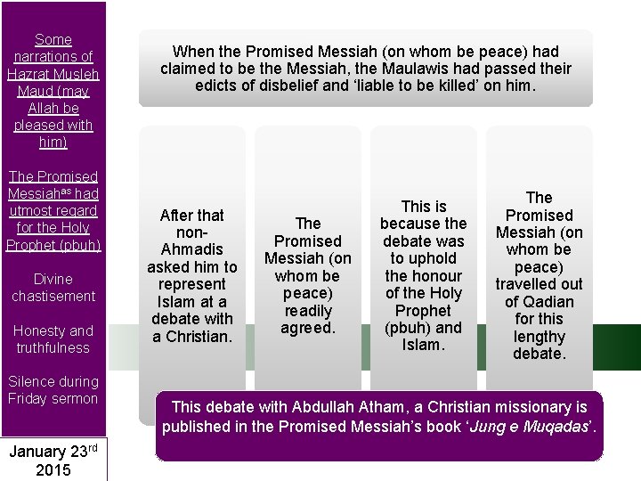 Some narrations of Hazrat Musleh Maud (may Allah be pleased with him) The Promised