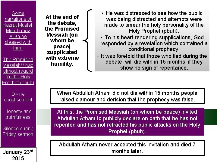 Some narrations of Hazrat Musleh Maud (may Allah be pleased with him) The Promised