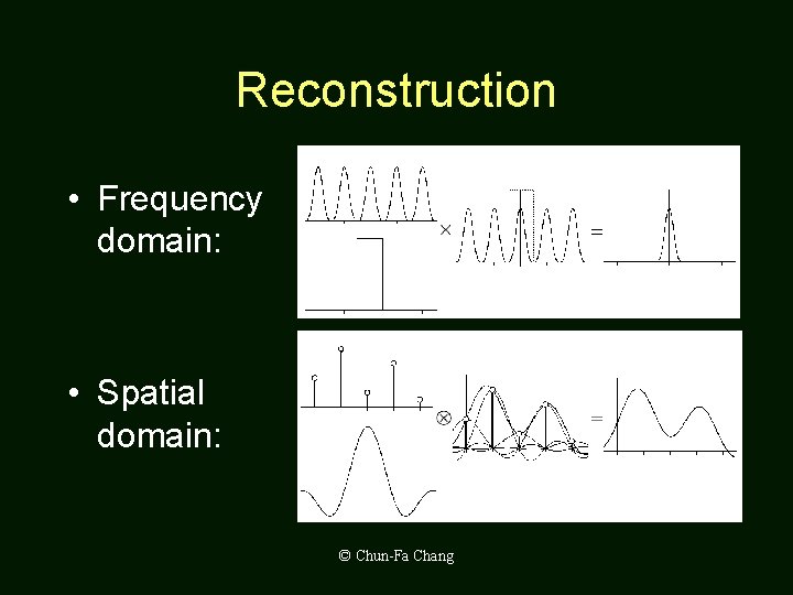 Reconstruction • Frequency domain: • Spatial domain: © Chun-Fa Chang 