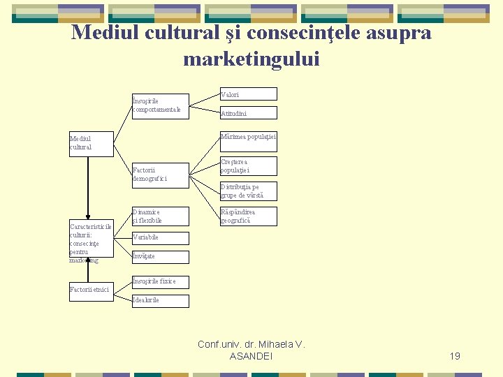 Mediul cultural şi consecinţele asupra marketingului Însuşirile comportamentale Valori Atitudini Mărimea populaţiei Mediul cultural