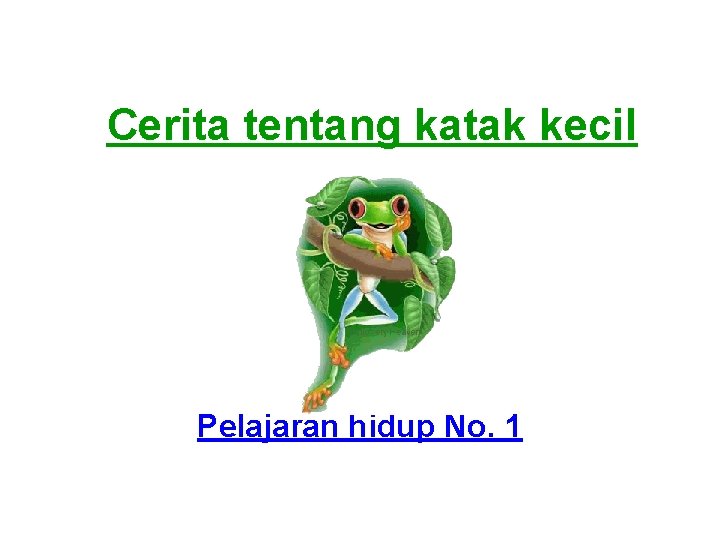 Cerita tentang katak kecil Pelajaran hidup No. 1 