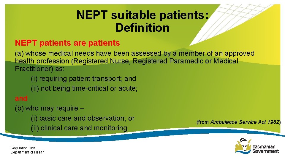 Nept Post NonEmergency Patient Transport Regulation For Private Referring Health