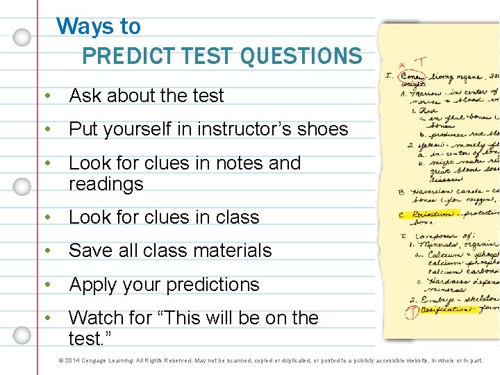7 Tests 2014 Cengage Learning All Rights Reserved
