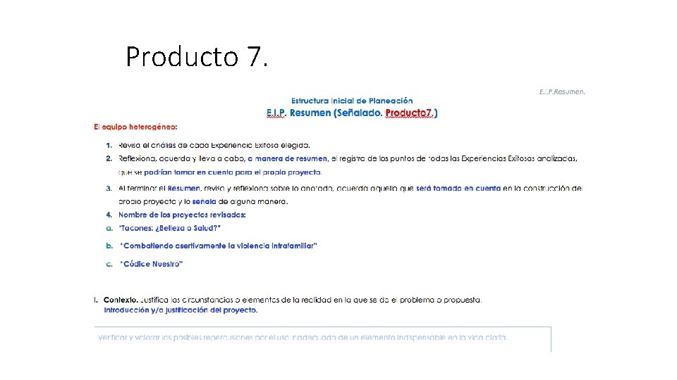 Producto 7. 