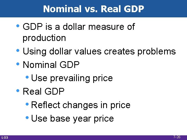 Nominal vs. Real GDP • GDP is a dollar measure of • • •