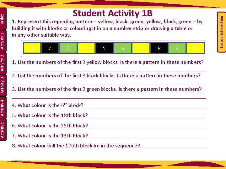 1 2 3 4 5 6 7 8 9 10 Activity 4 1. List 1 2 3 4 5 6 7 8 9 10 Activity 4 1. List