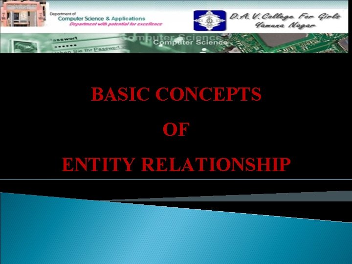 BASIC CONCEPTS OF ENTITY RELATIONSHIP 