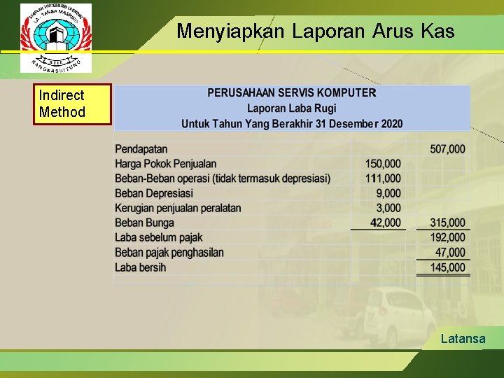 Menyiapkan Laporan Arus Kas Indirect Method Latansa 