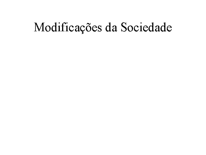 Modificações da Sociedade 