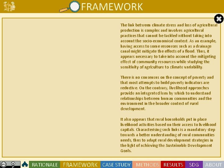 FRAMEWORK The link between climate stress and loss of agricultural production is complex and