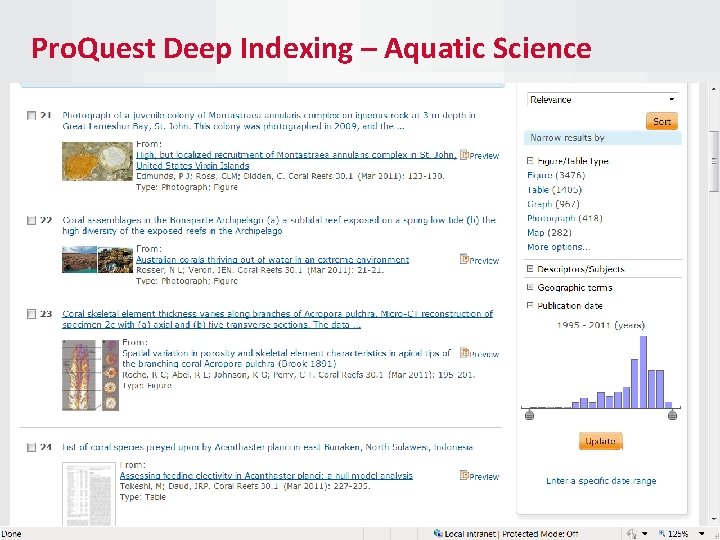 Pro. Quest Deep Indexing – Aquatic Science 