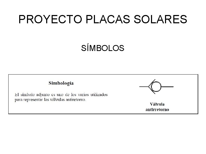 PROYECTO PLACAS SOLARES SÍMBOLOS 