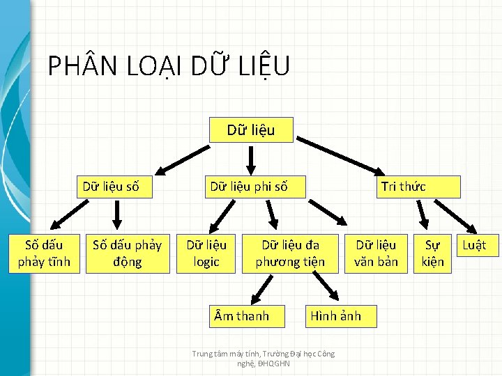 PH N LOẠI DỮ LIỆU Dữ liệu số Số dấu phảy tĩnh Số dấu