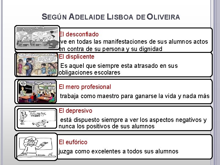 SEGÚN ADELAIDE LISBOA DE OLIVEIRA El desconfiado ve en todas las manifestaciones de sus