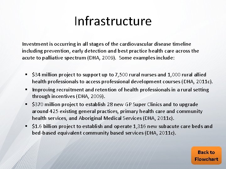 Infrastructure Investment is occurring in all stages of the cardiovascular disease timeline including prevention,