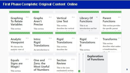 First Phase Complete: Original Content Online 8 First Phase Complete: Original Content Online 8